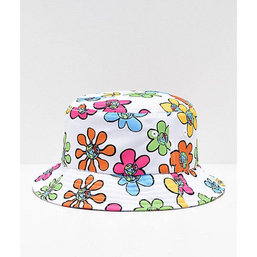 Zumiez Teenage Bored Skies White Floral Graphic Bucket Hat Streetwear Arttowear